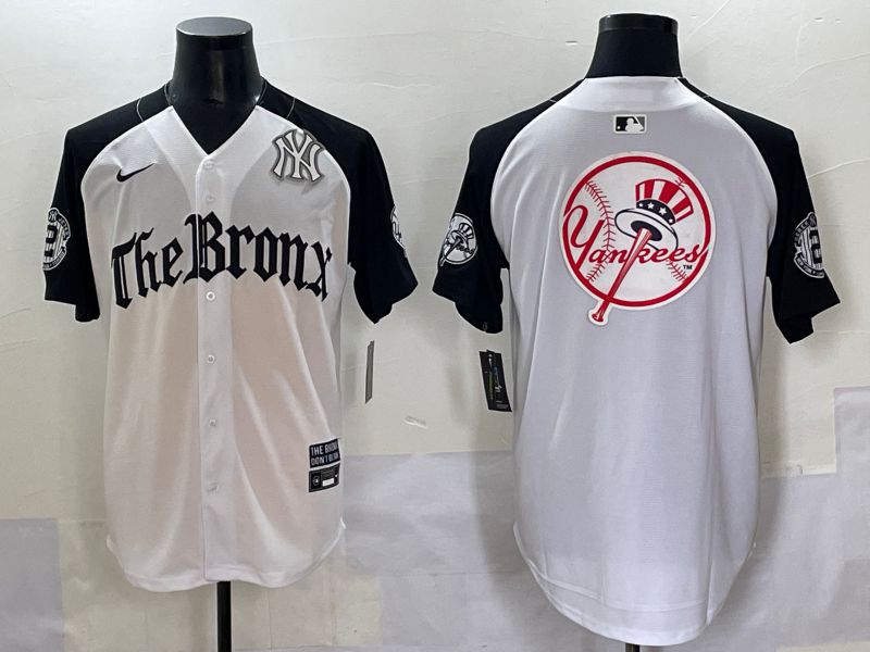 Men 2025 New York Yankees Blank White black Five generations Joint Name Nike MLB Jersey style 6234
